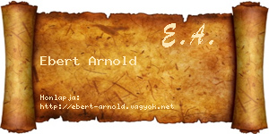 Ebert Arnold névjegykártya